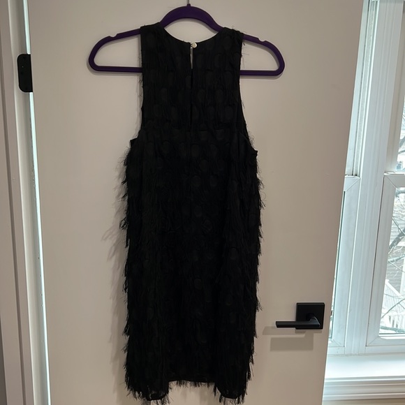 By Anthropologie Roxie Textured Feathered Fringe Dot Shift Mini LBD - Picture 8 of 9